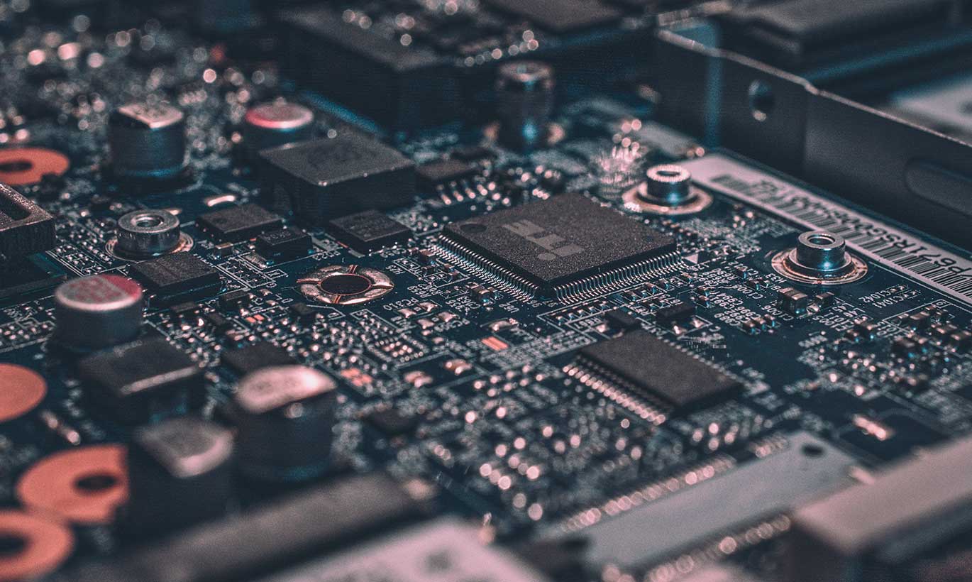 A zoomed in shot of a computer chip.